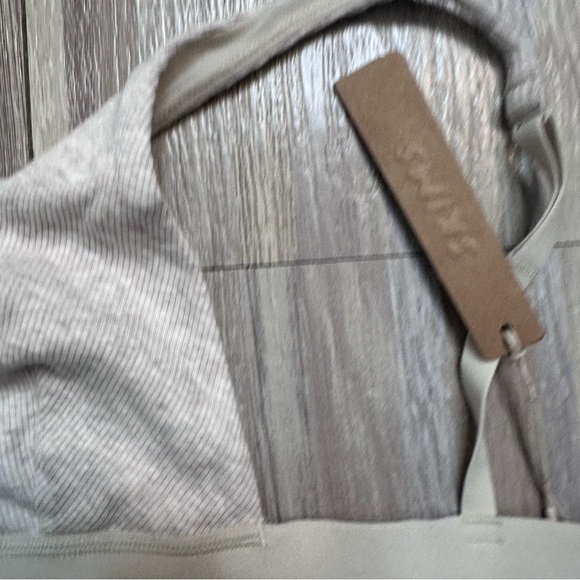 SKIMS Ribbed Cotton Plunge Bralette Oatmeal Heather Size XS NWT - Picture 5 of 12